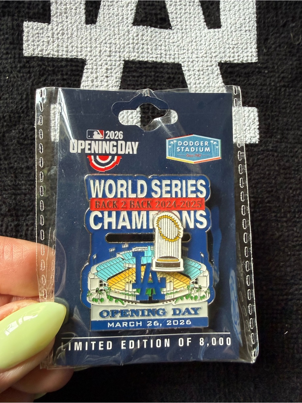 MLB Los Angeles Dodgers Blue World Series B2B Champions 2026 Opening Day Pin